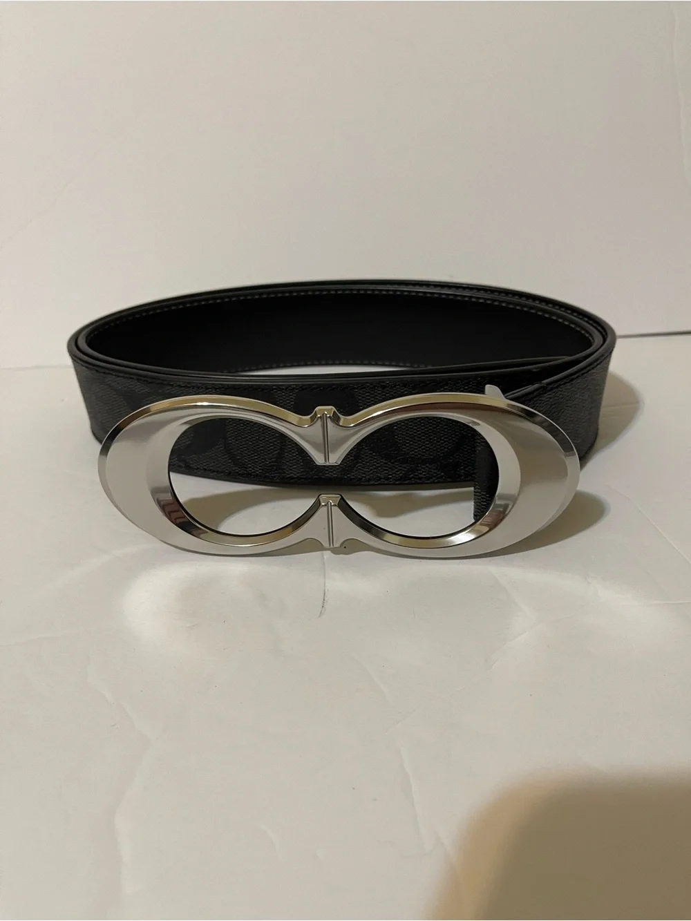 COACH Signature Buckle Belt Gold Black Medium - NWOT **